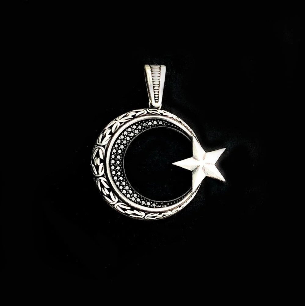 925 Ayar Gümüş Ayyıldız Model Kolye Ucu - 2