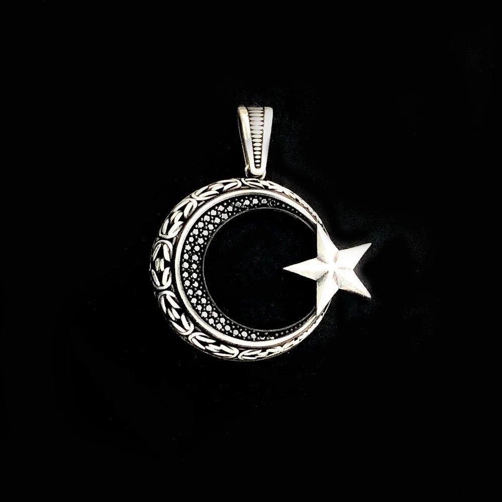 925 Ayar Gümüş Ayyıldız Model Kolye Ucu - 2