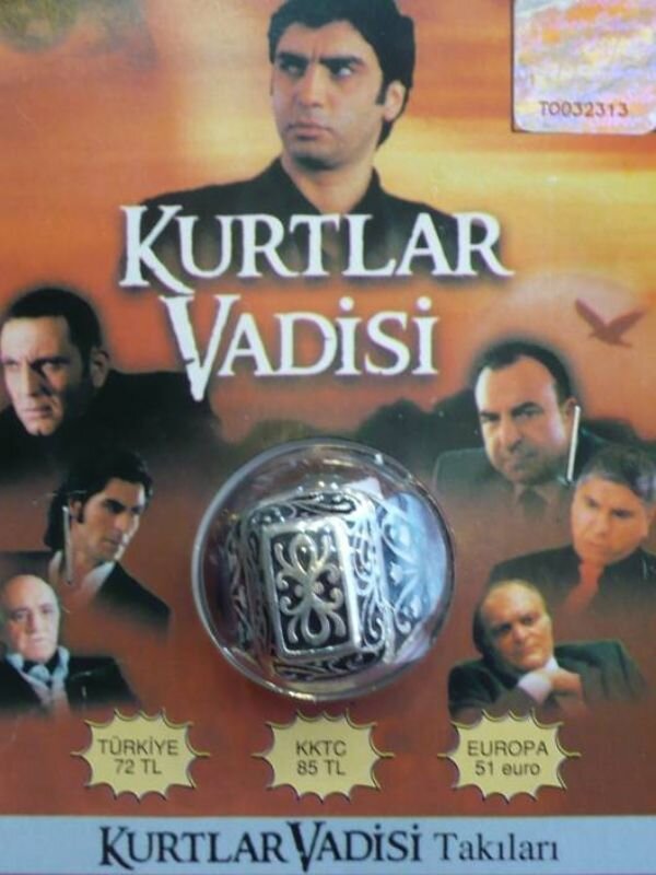 925 Ayar Gümüş Lisanslı Kurtlar Vadisi Orijinal Taşsız Gümüş Erkek Yüzük - 2