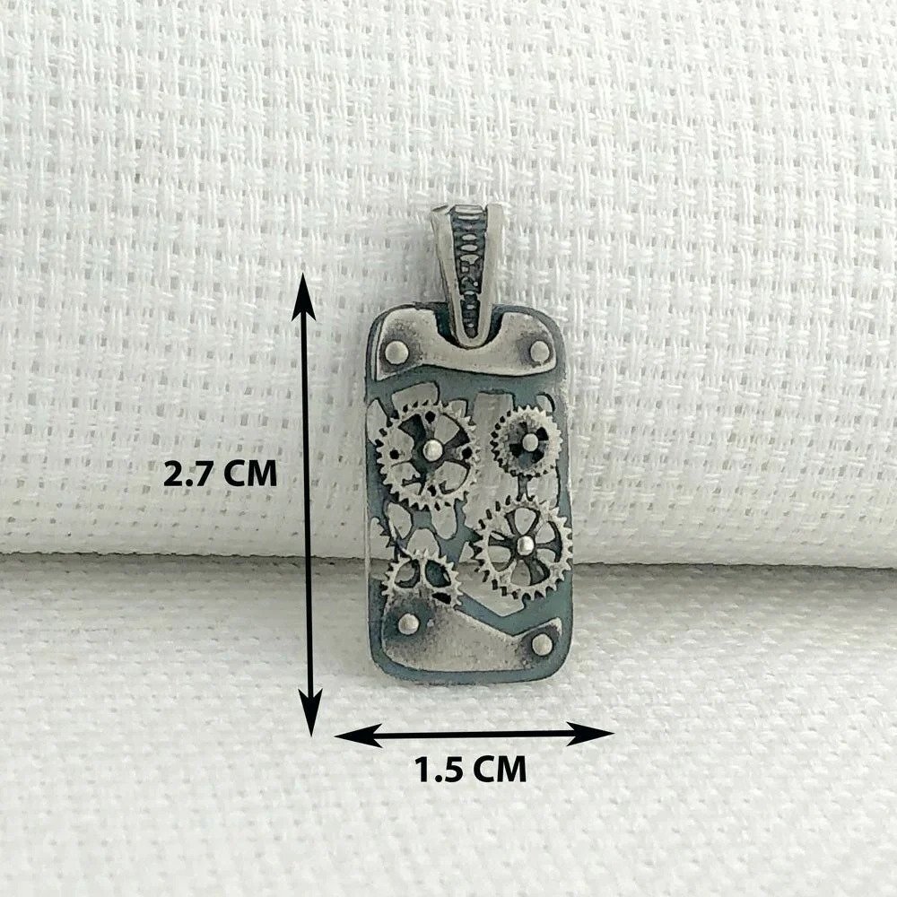 925 Ayar Gümüş Mekanizma Model Kolye Ucu - 3