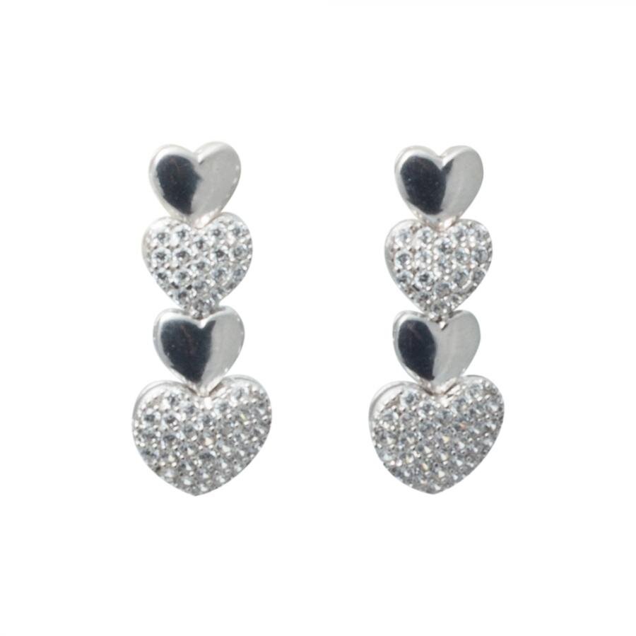 925 Ayar Gümüş Sevgi Dolu Kalp Motifli Aşk Üçgeni Kadın Takı Seti - 6