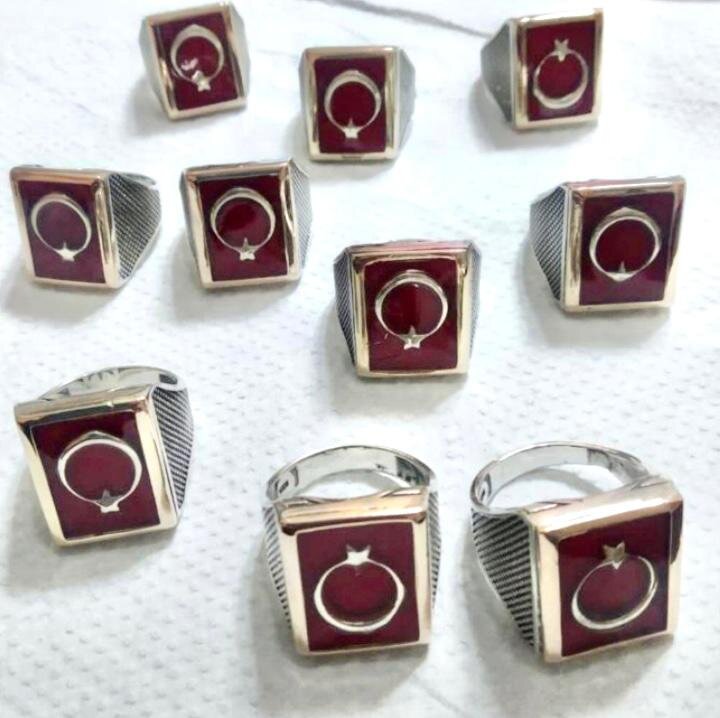 Teşkilat Ay Yıldız Gümüş Erkek Yüzük - 1